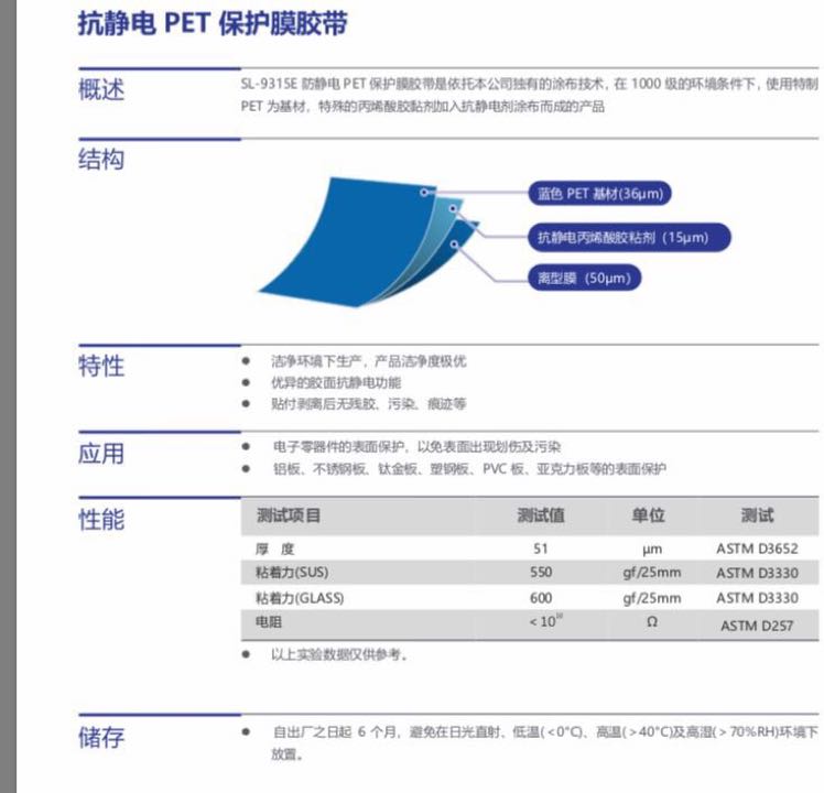 總厚度0.05mm藍色亞克力膠保護膜