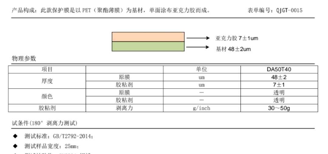 50+5單層亞克力保護(hù)膜